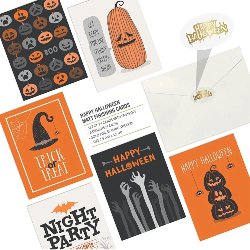 Easykart Labels 24 Halloween Cards Assortment